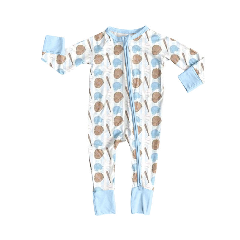 Toddle baby baseball design long romper preorder