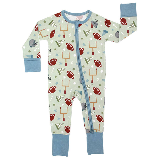 baby boy football long sleeve romper preorder