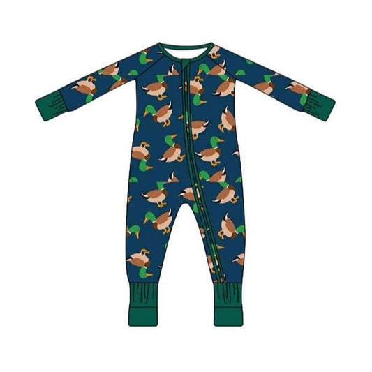 Mallard duck infant baby long sleeve  romper preorder
