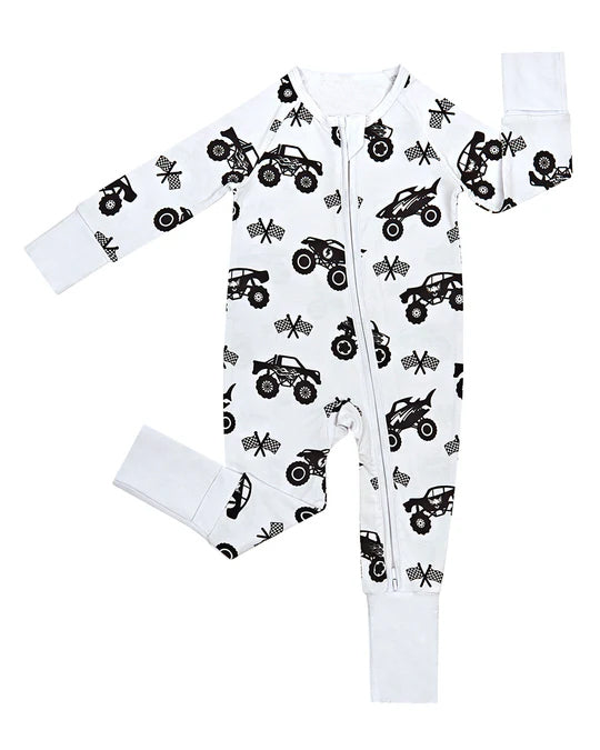 Toddle baby girls car design long sleeve romper preorder