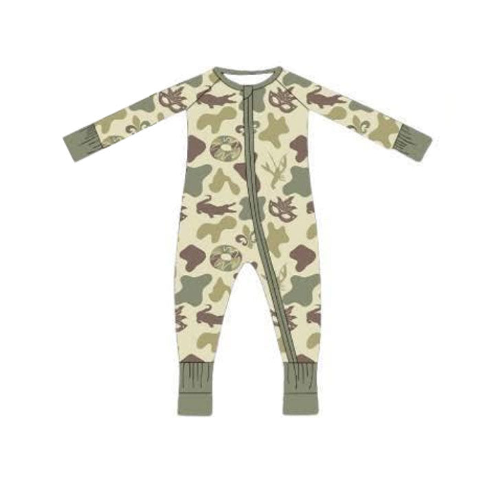 Toddle baby mardi gras camo design romper preorder