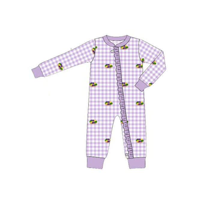 Toddle baby girl mardi gras camo design romper preorder