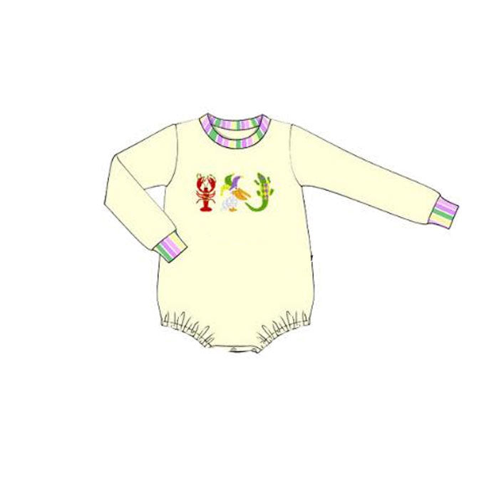Toddle baby boy mardi gras camo design romper preorder