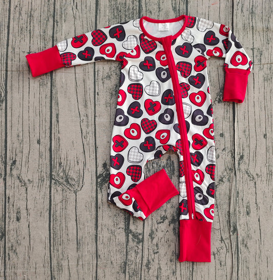 Toddle baby Valentines heart long sleeve romper preorder