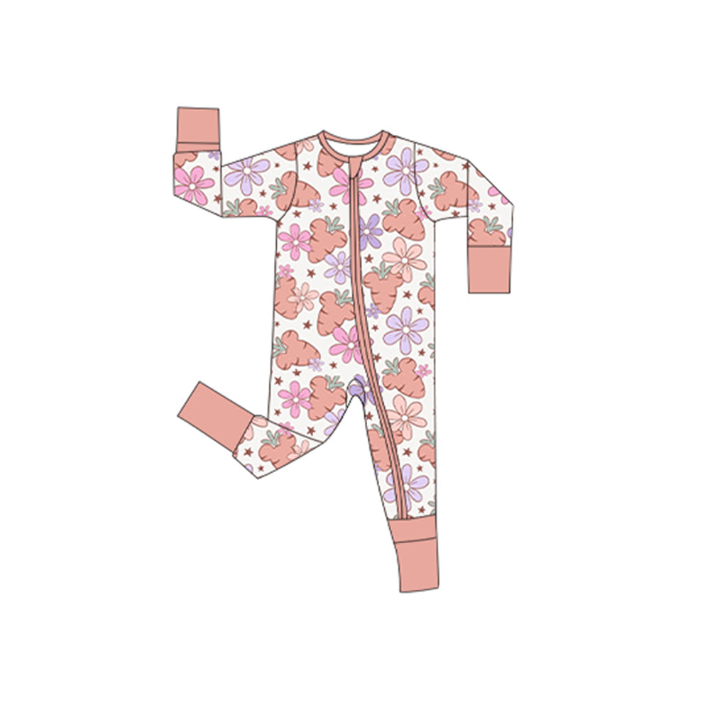 Toddle baby long sleeve easter carrot floral romper preorder