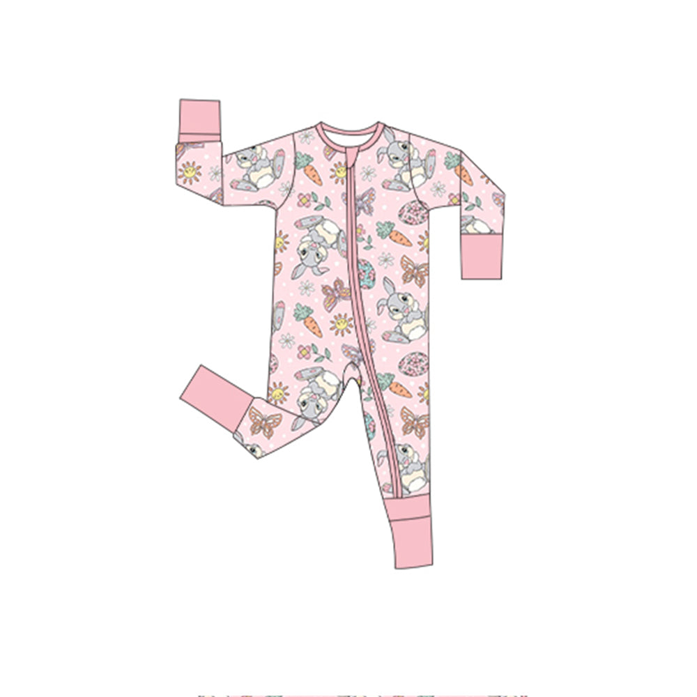 Toddle baby long sleeve easter bunny floral romper preorder