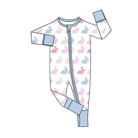 Easter bunny toddle baby girl long sleeve romper preorder