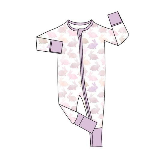 Easter bunny toddle baby girl long sleeve romper preorder