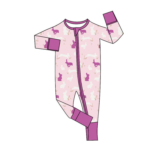 Easter bunny toddle baby girl long sleeve romper preorder