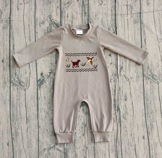 Embroidery Duck dog camo toddle baby baby long sleeve romper preorder