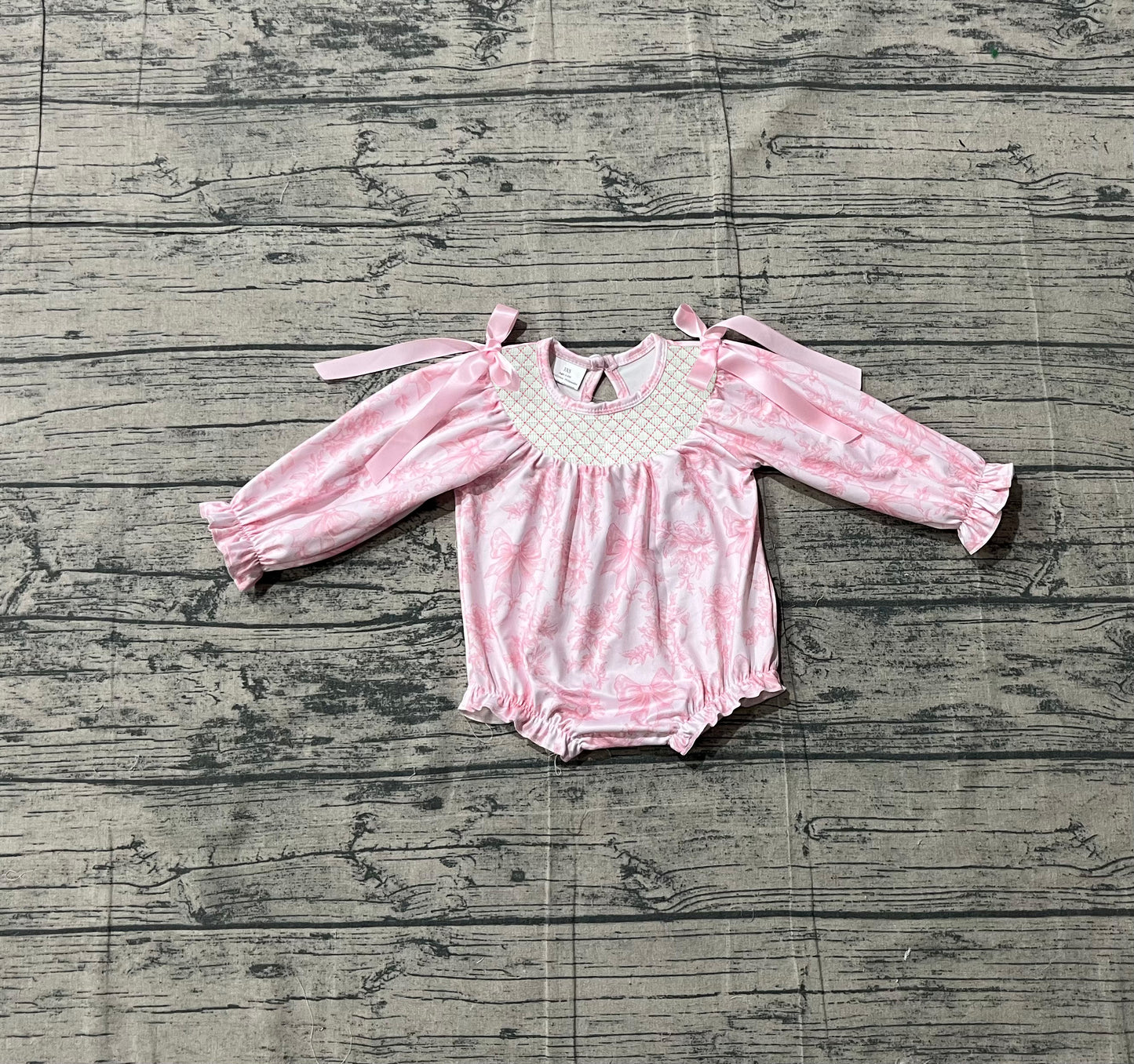 Pink bow design toddle baby long sleeve  romper preorder