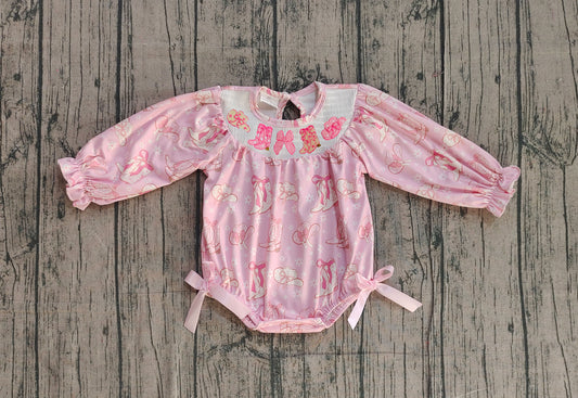 Western boots toddle baby long sleeve romper preorder