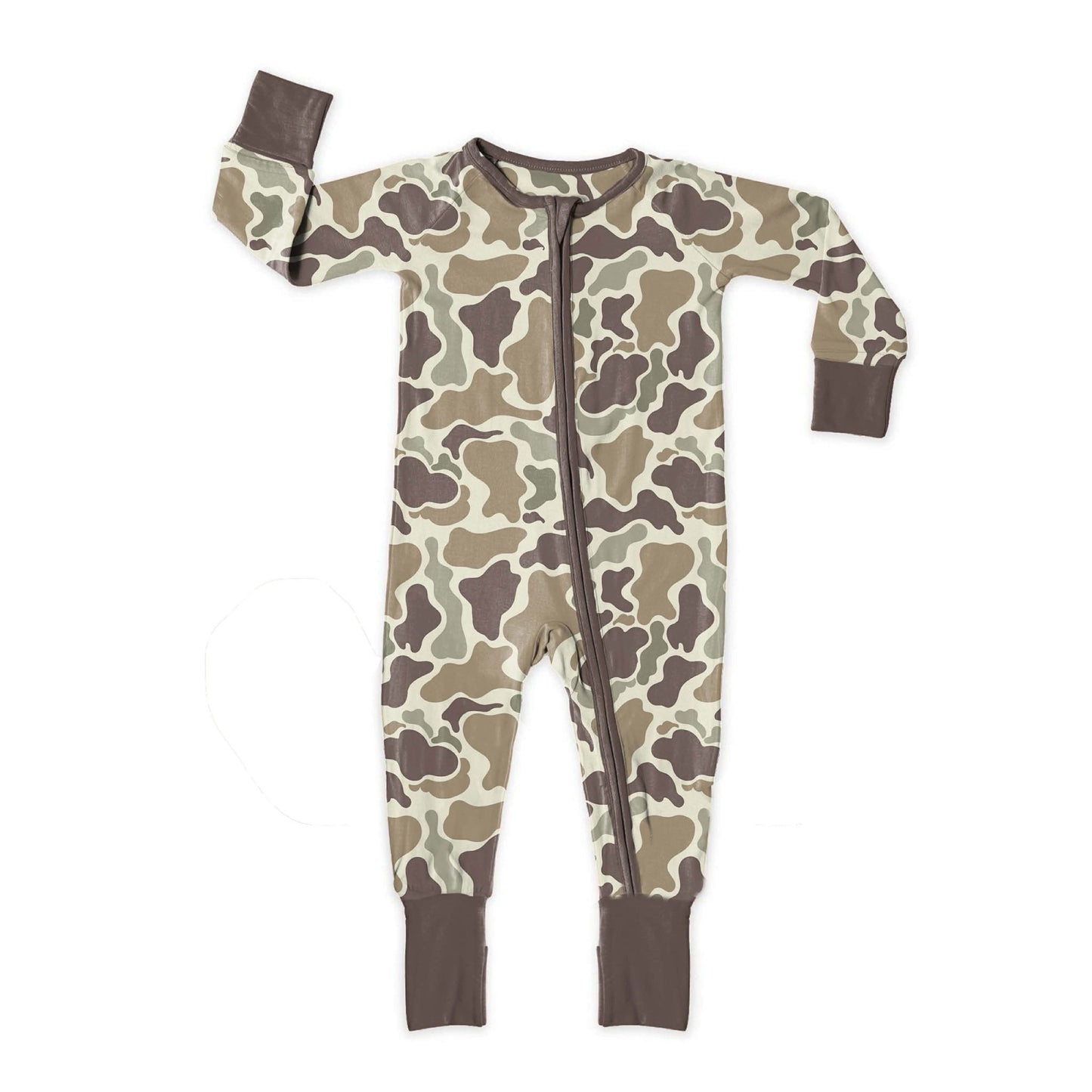 Toddle baby boy brown camo romper preorder