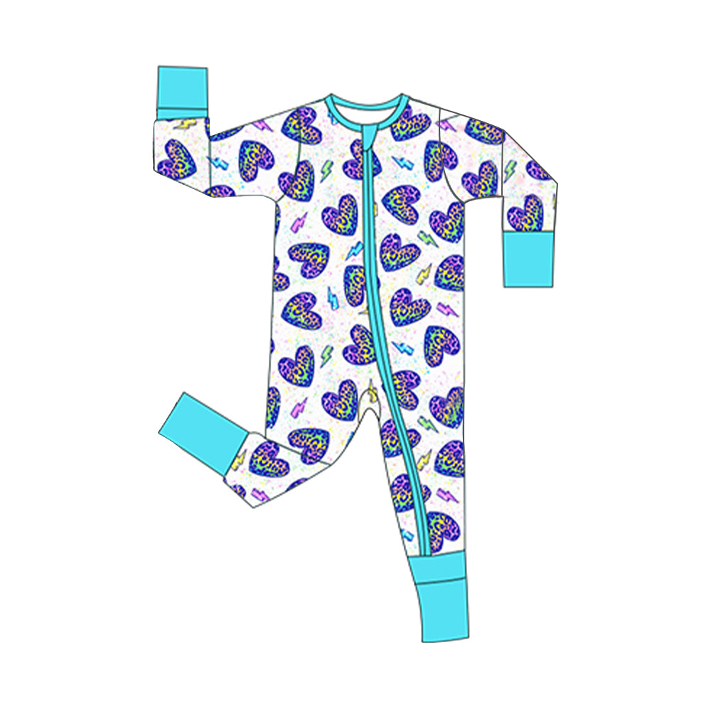 Toddle baby valentines heart long sleeve romper preorder