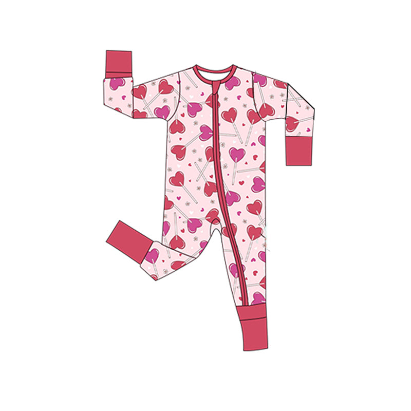 Toddle baby valentines heart long sleeve romper preorder