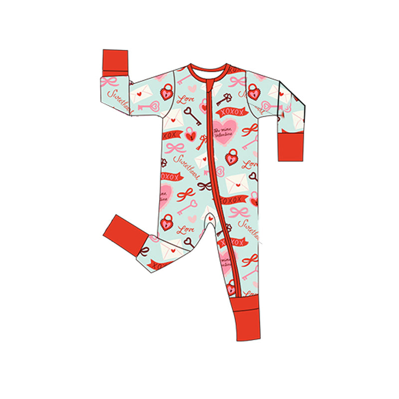 Toddle baby valentines heart long sleeve romper preorder