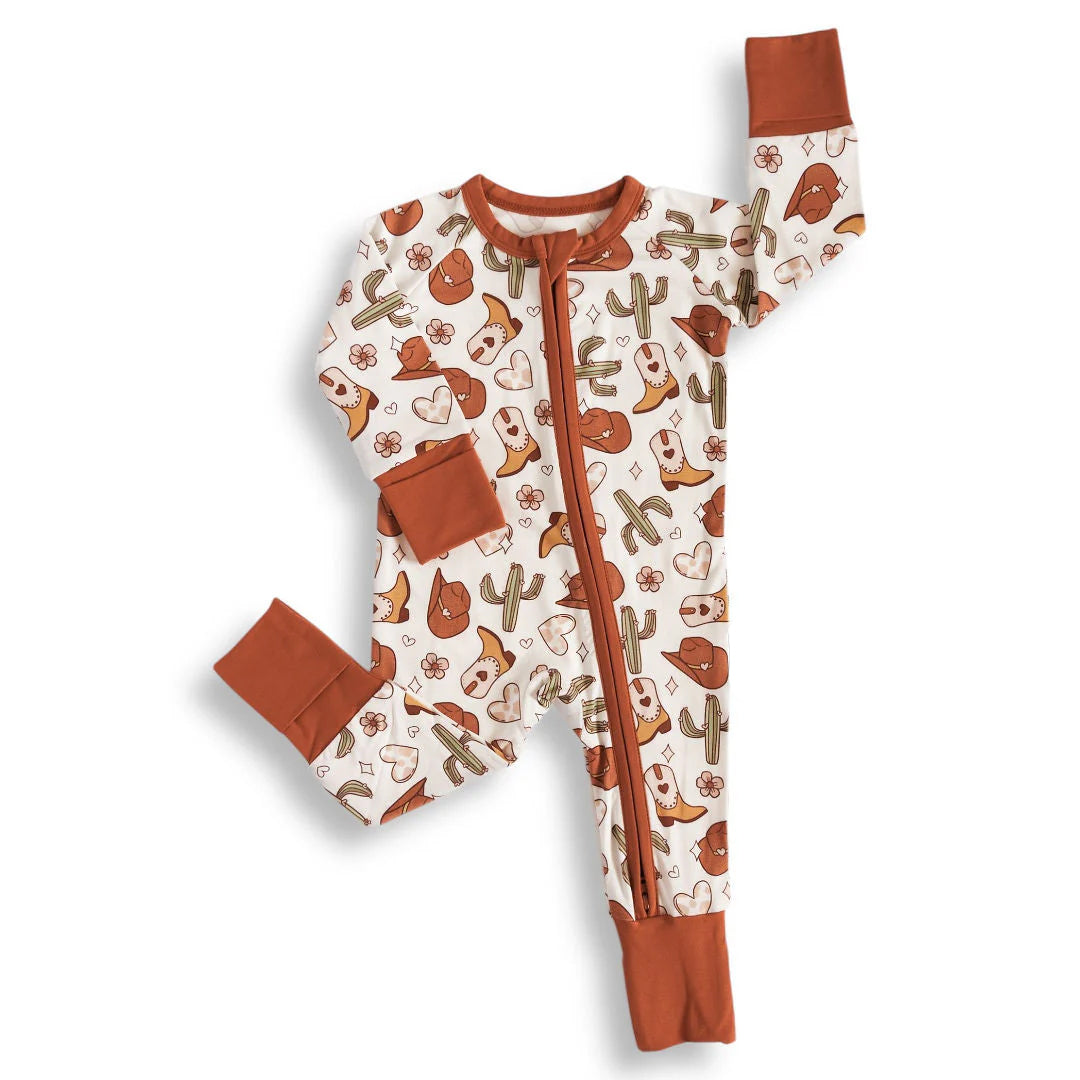 Western cowboy kids baby long sleeve romper preorder