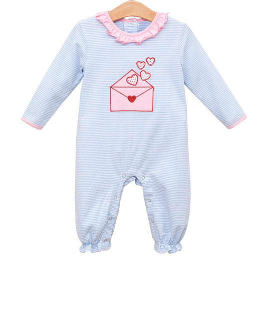Valentines heart toddle baby girl  romper preorder