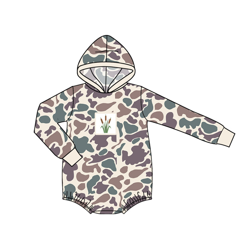 Toddle baby boy bulrush design long sleeve romper preorder