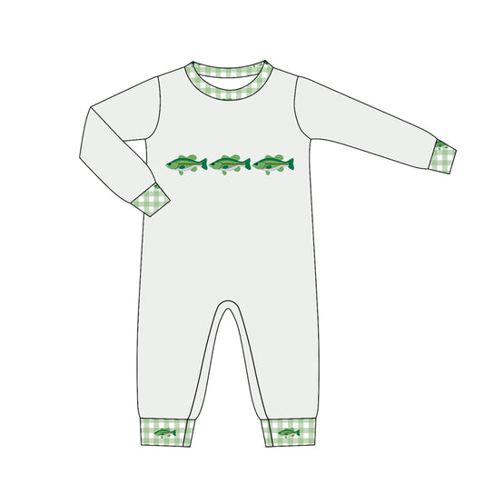 Toddle baby boy fishing long sleeve romper preorder
