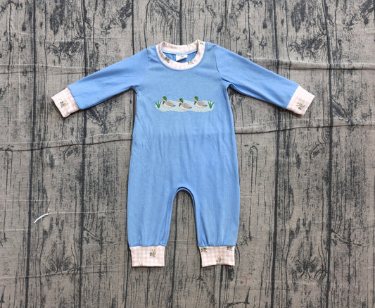 Toddle baby boy embroidery mallard duck long sleeve romper preorder