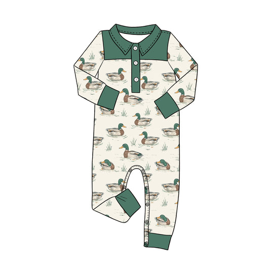 Toddle baby boy mallard duck long sleeve romper preorder