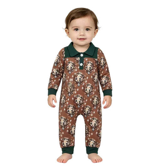 Toddle baby boy camo deer long sleeve romper