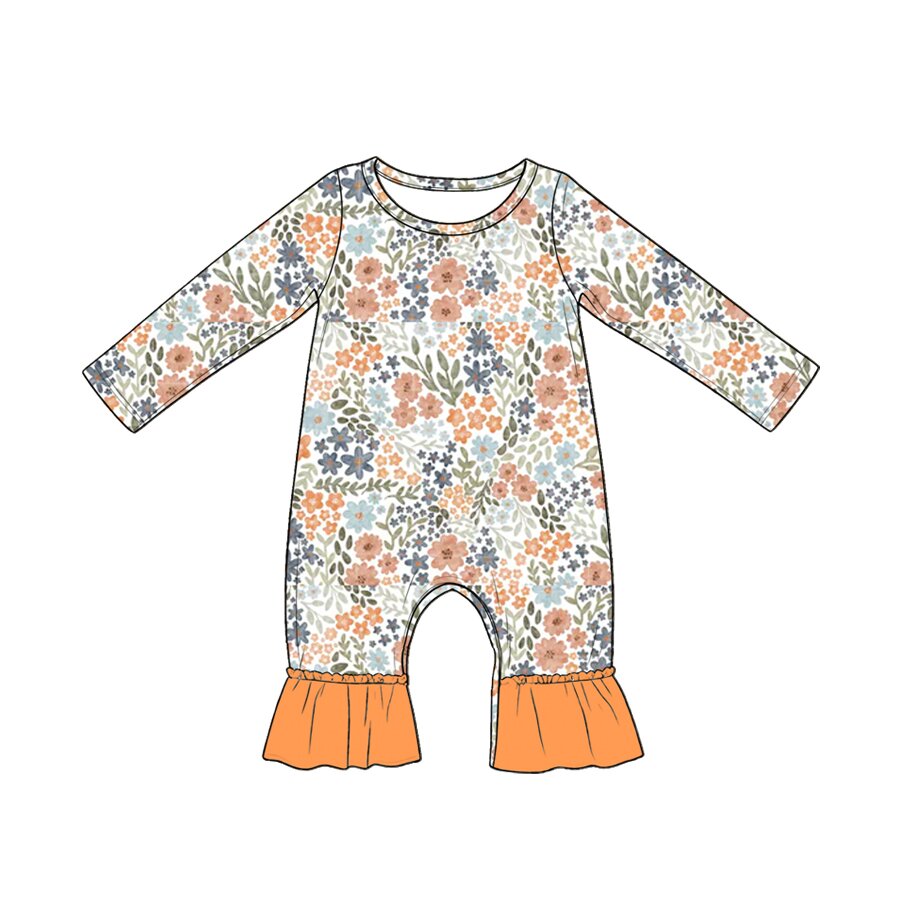 Toddle baby flowers print long sleeve flowers romper preorder