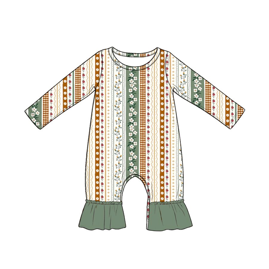 Toddle baby flowers print long sleeve flowers romper preorder