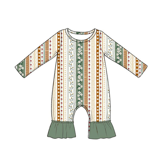 Toddle baby flowers print long sleeve flowers romper preorder