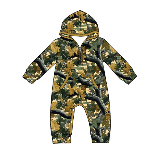 Toddle baby hunting season camo long sleeve hoodie romper preorder