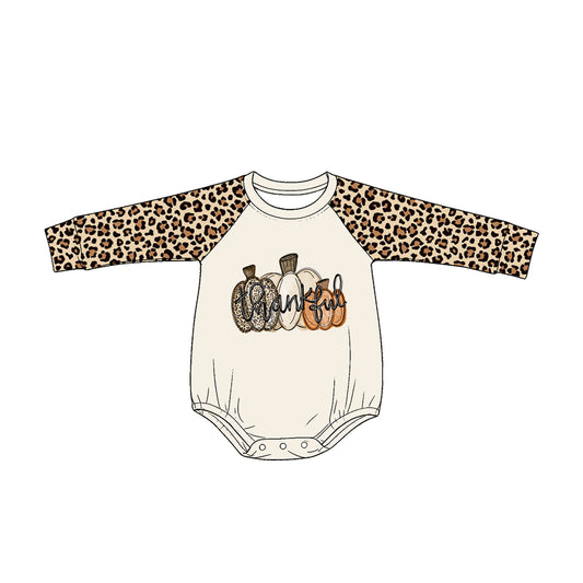 Toddle baby girl long sleeve Thanksgiving pumpkin romper preorder