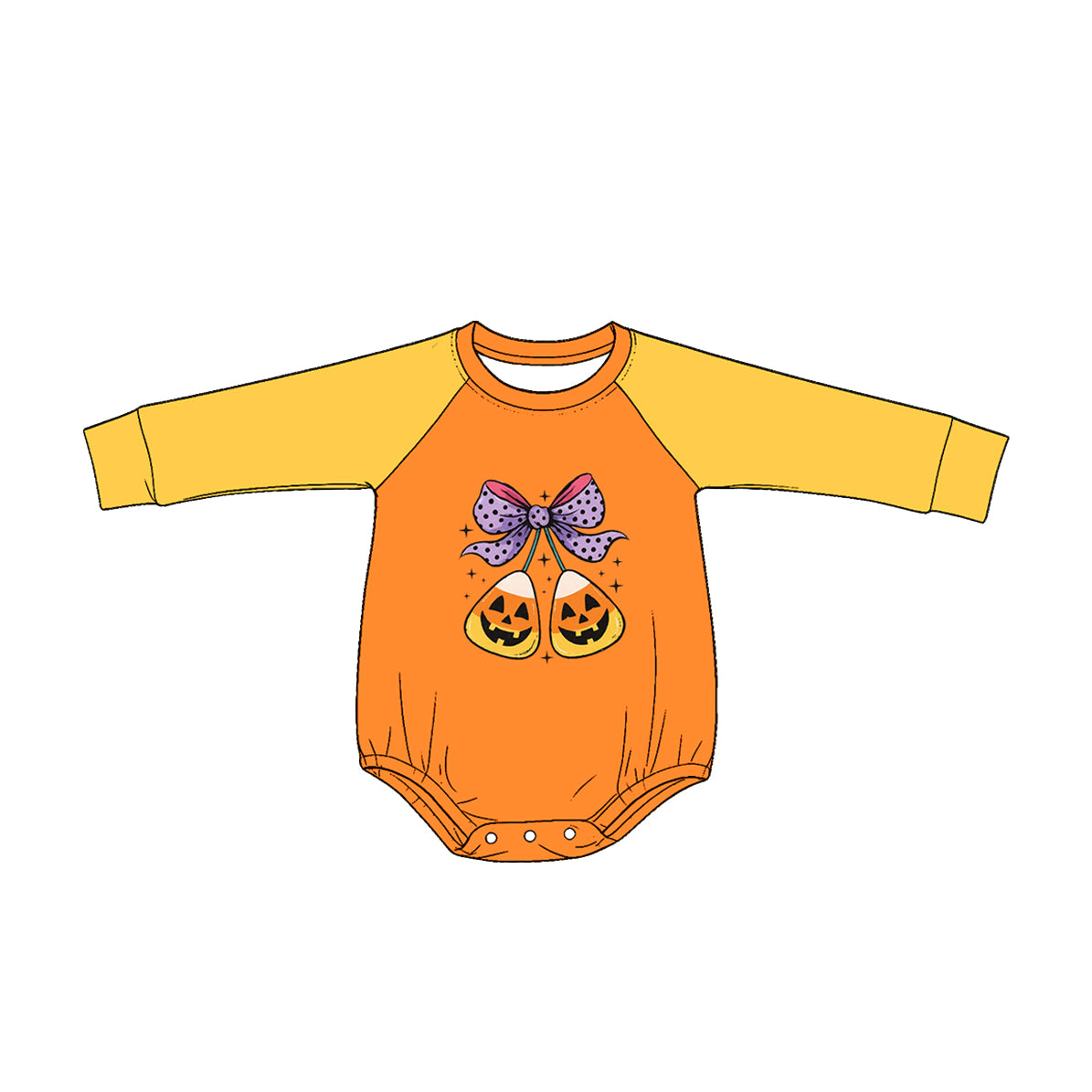 Toddle baby girl long sleeve Halloween candy cane romper preorder