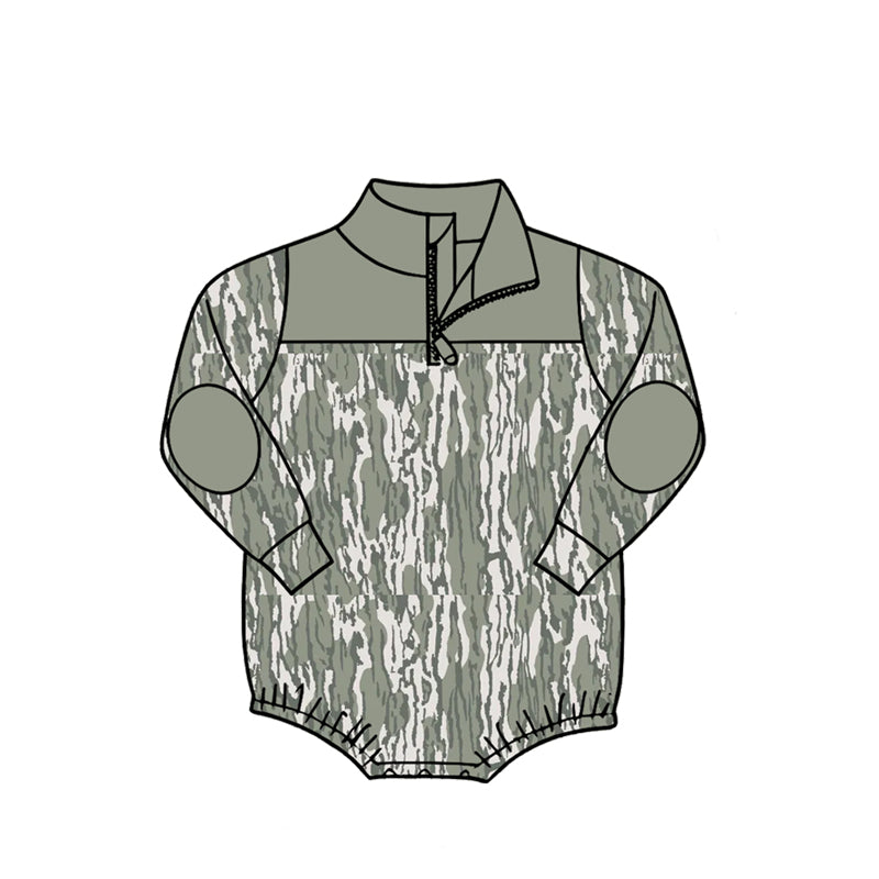 Toddle baby boy camo print long sleeve romper preorder