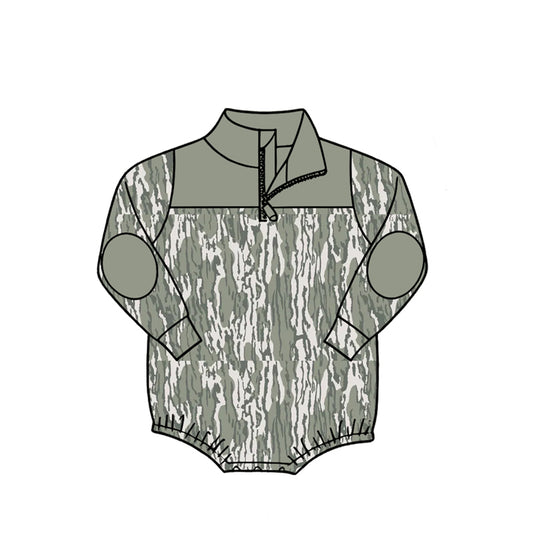 Toddle baby boy camo print long sleeve romper preorder