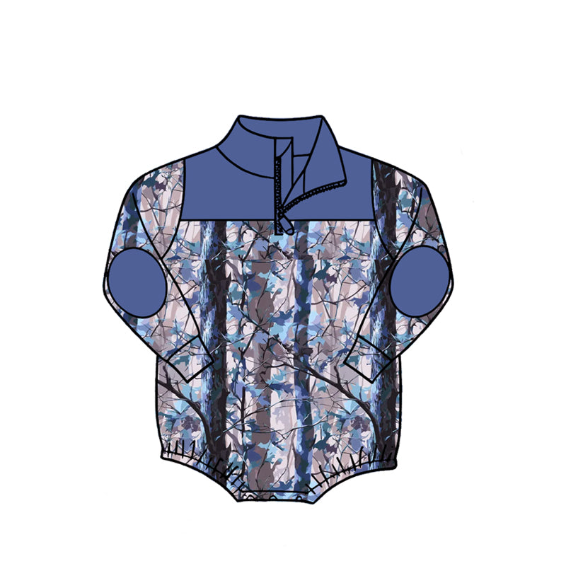 Toddle baby boy leaves print long sleeve romper preorder