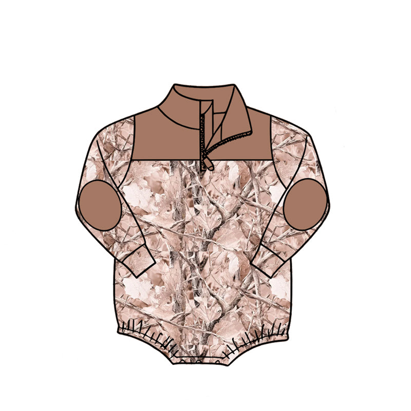 Toddle baby boy leaves print long sleeve romper preorder