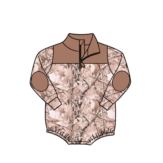 Toddle baby boy leaves print long sleeve romper preorder