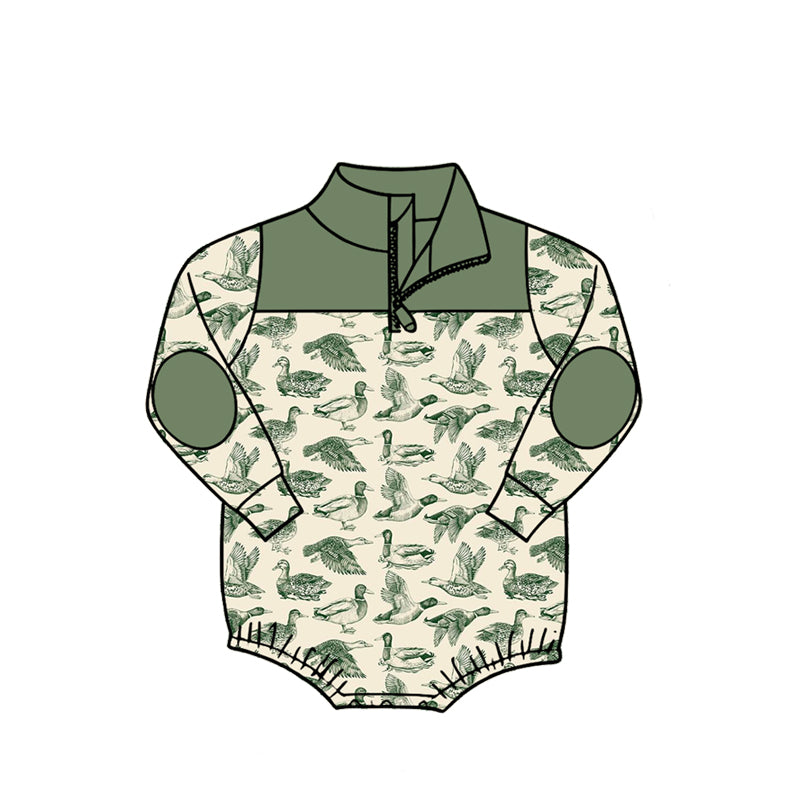 Toddle baby boy mallard duck print long sleeve romper preorder