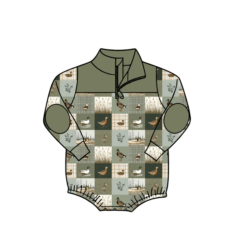 Toddle baby boy mallard duck print long sleeve romper preorder