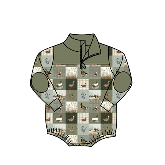 Toddle baby boy mallard duck print long sleeve romper preorder
