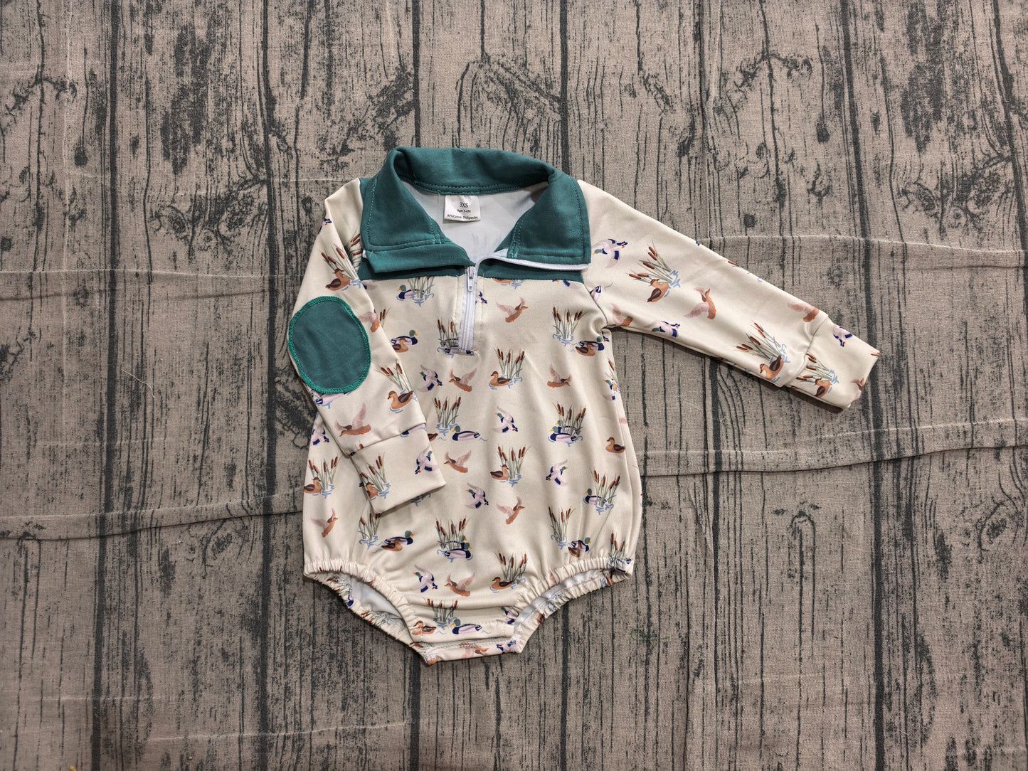 Toddle baby boy mallard duck print long sleeve romper preorder