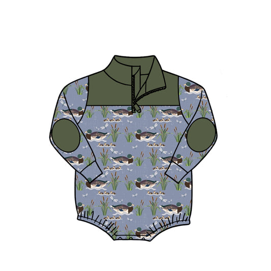 Toddle baby boy mallard duck print long sleeve romper preorder