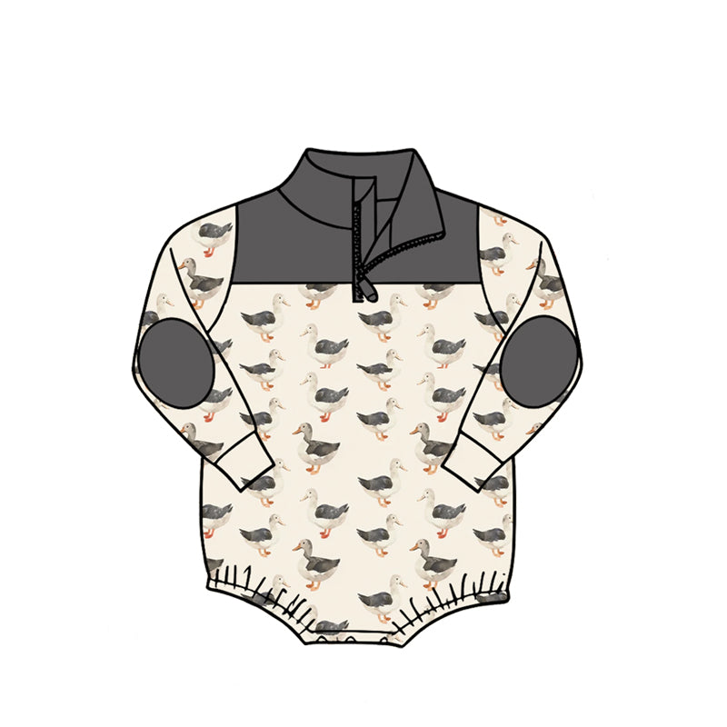 Toddle baby boy mallard duck print long sleeve romper preorder