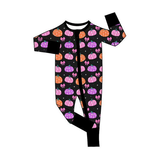 Toddle baby long sleeve fall pumpkin romper preorder