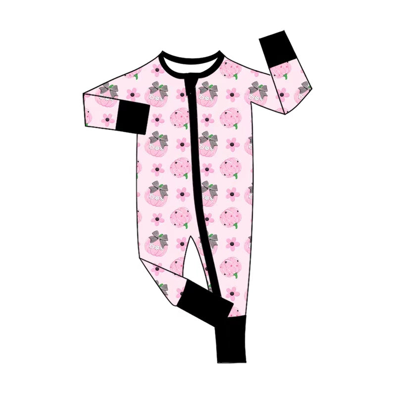 Toddle baby long sleeve fall pumpkin romper preorder
