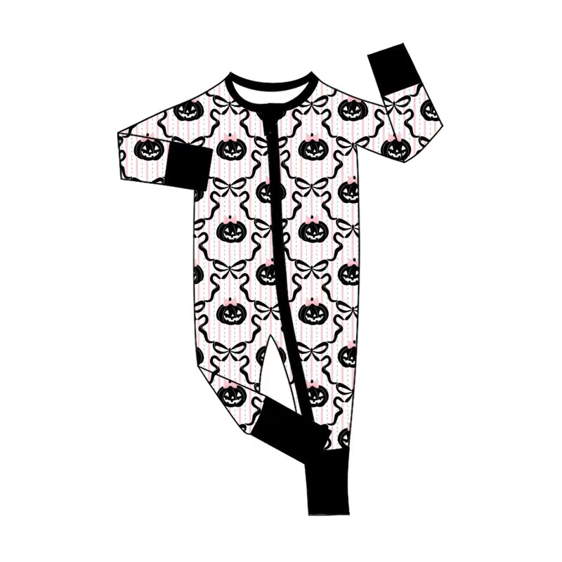 Toddle baby long sleeve halloween pumpkin romper preorder