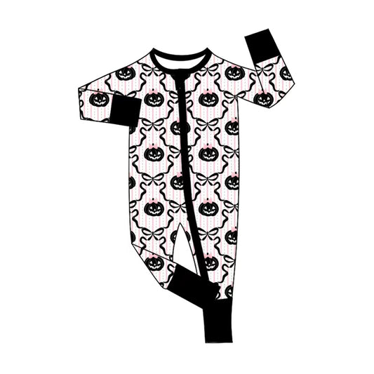 Toddle baby long sleeve halloween pumpkin romper preorder