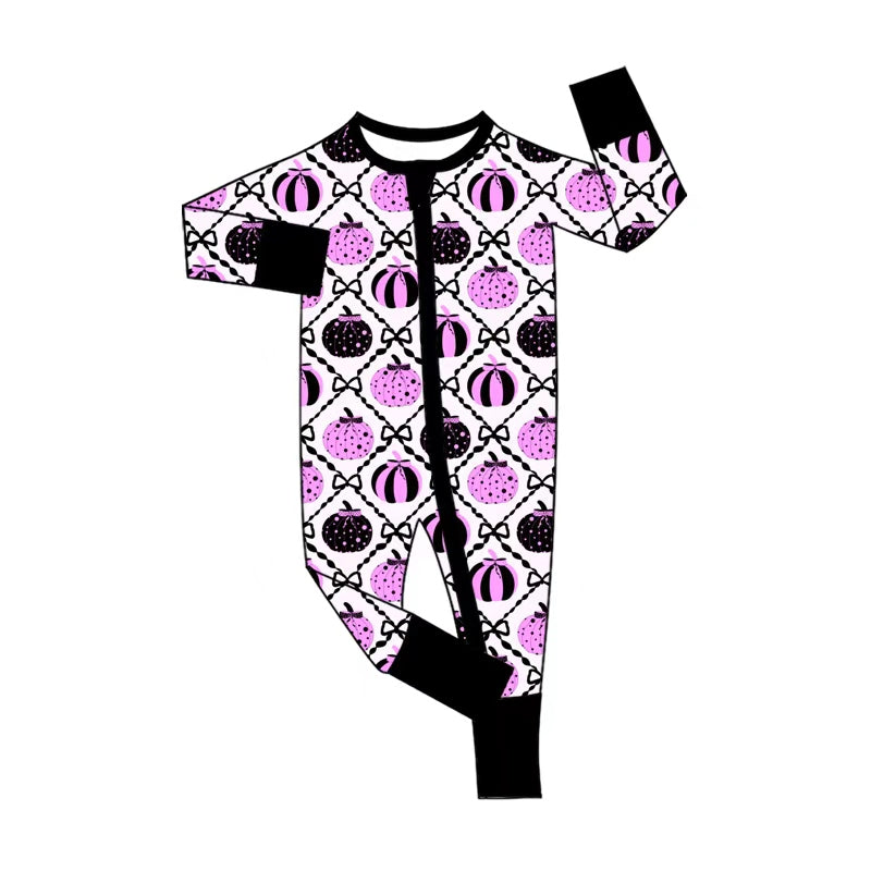 Toddle baby long sleeve halloween pumpkin romper preorder
