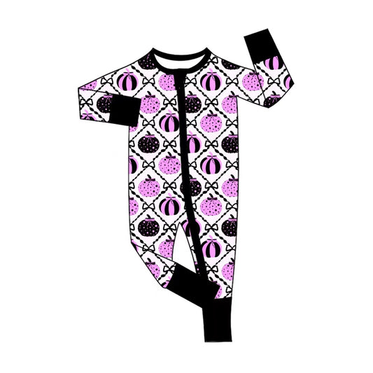 Toddle baby long sleeve halloween pumpkin romper preorder